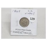 1865 3 cent Nickel