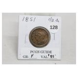 1851F Half Cent