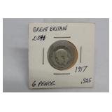 1917 Great Britain - 6 Pence Silver