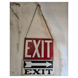 Vintage metal exit sign