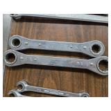 Blackhawk double box-end ratcheting wrenches.