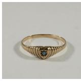 18K Yellow Gold Ladies Ring with Turquoise Stone