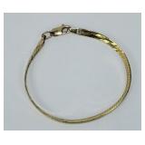 14K Yellow Gold Herringbone Bracelet