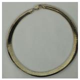 Vintage Sterling Silver Flat Serpentine Necklace