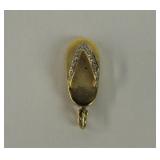 18K Yellow Gold and Diamond Sandal Pendant