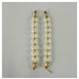 14K Yellow Gold and Pearl Earrings