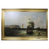 Muholland, Untitled, Fishing Scene, Oil on Canvas