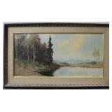 Grabner, Untitled, Lake Scene, Oil on Canvas