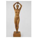 Wood Naked Lady Statue