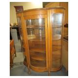 Oak Bow Front China Cabinet