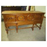 Oak Jacobean Revival Style Buffet Cabinet