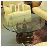 Glass Top 3 Elephants Coffee Table