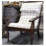 Wood Framed Adirondack Style Cushioned Chair