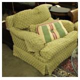 Set of Two LT Designs Fabric Arm Chairs.