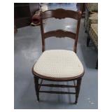 Antique Wood Cushioned Chair