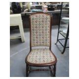 Wood Rocking Chair with Padded Seat and Back