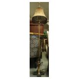 Metal Floor Lamp with Asian Motif on Shade