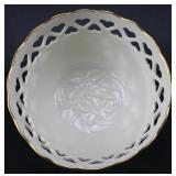 VINTAGE LENOX CHINA HEART PIERCED BOWL