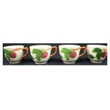 (4) REPLICA FRANCISCAN POTTERY APPLE COFFEE CUP