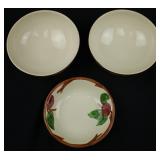 (3) REPLICA FRANCISCAN POTTERY APPLE BOWLS