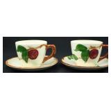 (2) FRANCISCAN EARTHENWARE APPLE CUPS & SAUCERS
