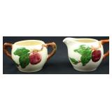 FRANCISCAN EARTHENWARE APPLE SUGAR & CREAMER SET