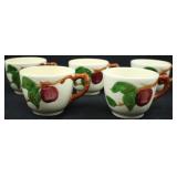(5) FRANCISCAN EARTHENWARE APPLE COFFEE/TEA CUPS
