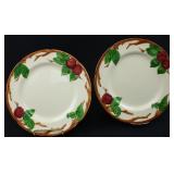 (2) FRANCISCAN EARTHENWARE APPLE DINNER PLATES