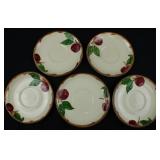 (5) FRANCISCAN EARTHENWARE APPLE SAUCERS