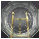 VINTAGE GREEN URANIUM GLASS OCTAGONAL PLATE