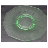 VINTAGE CAMBRIDGE GLASS GREEN URANIUM GLASS PLATE