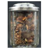 VINTAGE CUT GLASS SNUFF JAR WITH SILVERPLATE LID