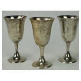 Set of 3 Gorham Sterling Silver Goblets