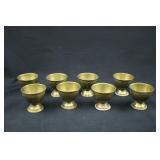 8 Vintage Brass Coffee Cups