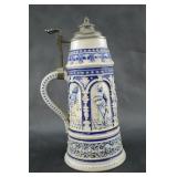 Antique Ceramic and Pewter Beer Stein