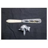Metzke Pewter  Mice Cheese/Spreader Knife & Pick