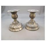 (2) LEONARD PEWTER TAPER CANDLESTICKS