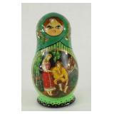 Russian Wood Nesting Matryoshka Khokhloma Dolls