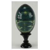 Lacquer Decorative Hand Painted Egg on Stand