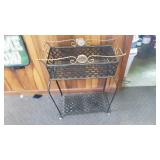 Wrought Iron metal basket with table