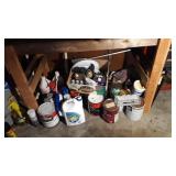 Misc Items on floor under table (only)