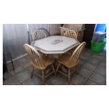 Wood Table Set with 4 chairs and Hutch