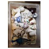 collection of porcelain bells (contents of bin)