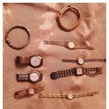 Assorted watches includes Croton, Gucci, Gruen,
