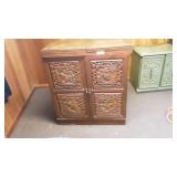 Wooden Carved Oriental Fold Out Bar