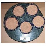 Lazy Susan and 5 Coaster Set