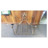 Wrought Iron Fireplace Log Holder w/ colored stone
