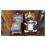 3 Picture Frame Jewelry Boxes and 1 Picture Frame