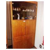 Wood and Glass Cabinet with Lights