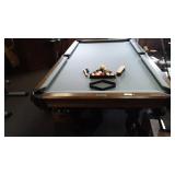 Leisure Bay Billiards Pool Table with Cues and Wal